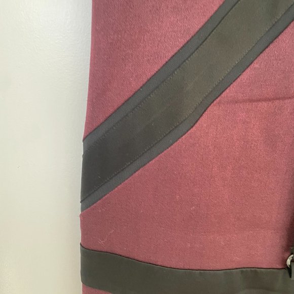 Jean Paul Gaultier JPG Sleeveless Mini Dress Maroon Wool Harness Front Sz 6 - Picture 8 of 11